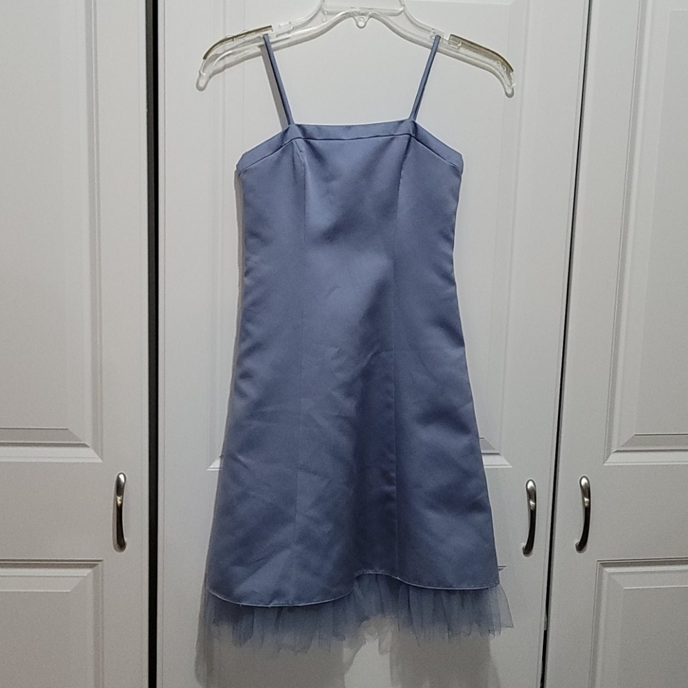 David's Bridal Girls Periwinkle Dress